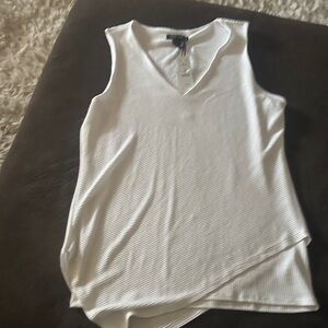 White House Black Market Ribbed White Tank Top